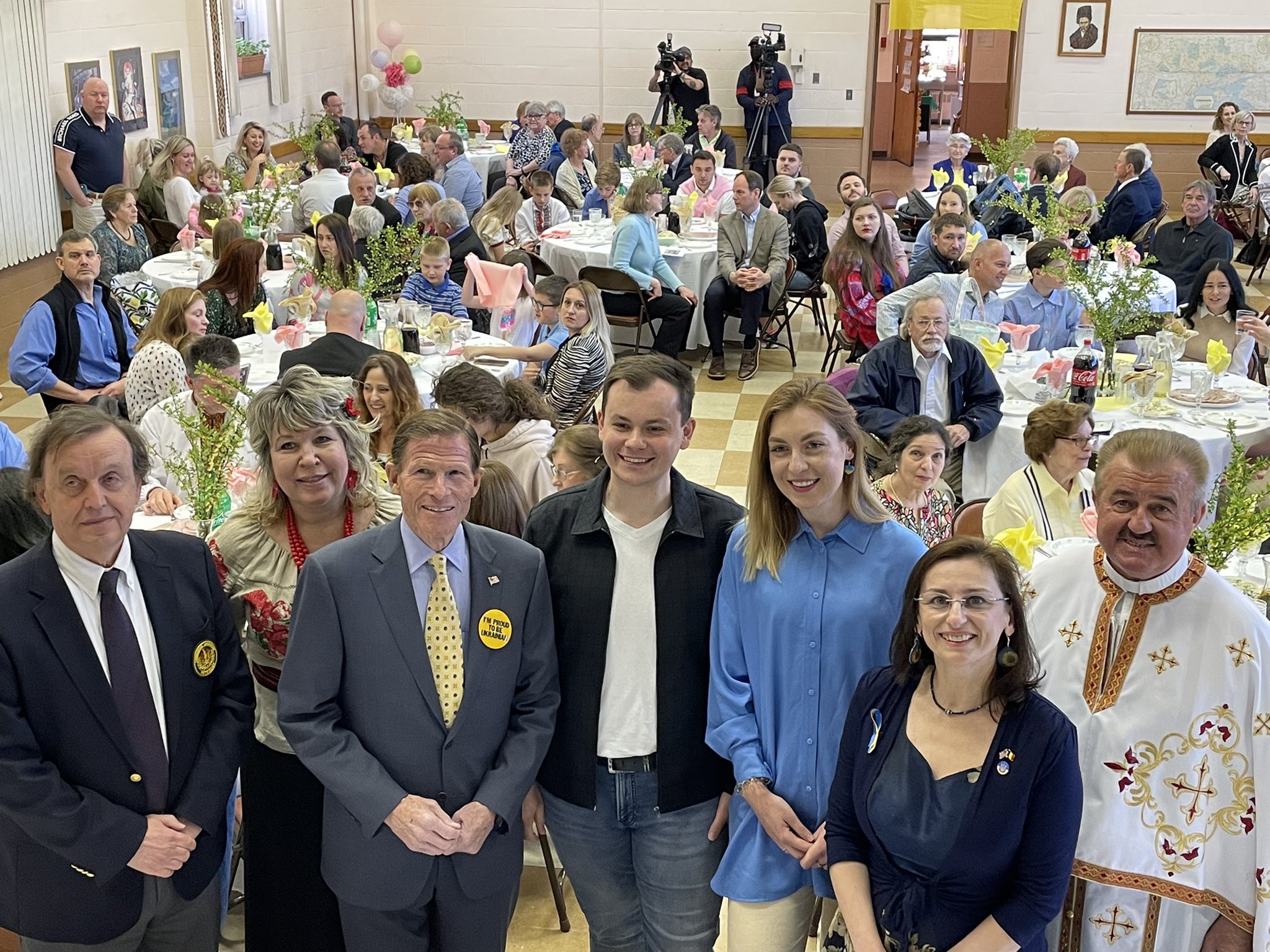U.S. Senator Richard Blumenthal (D-CT) met with four Ukrainian refugee families at the St. Michael’s Ukrainian Catholic Church Easter Luncheon in New Haven to provide updates on Congress’s efforts to provide funding and support to Ukraine.
